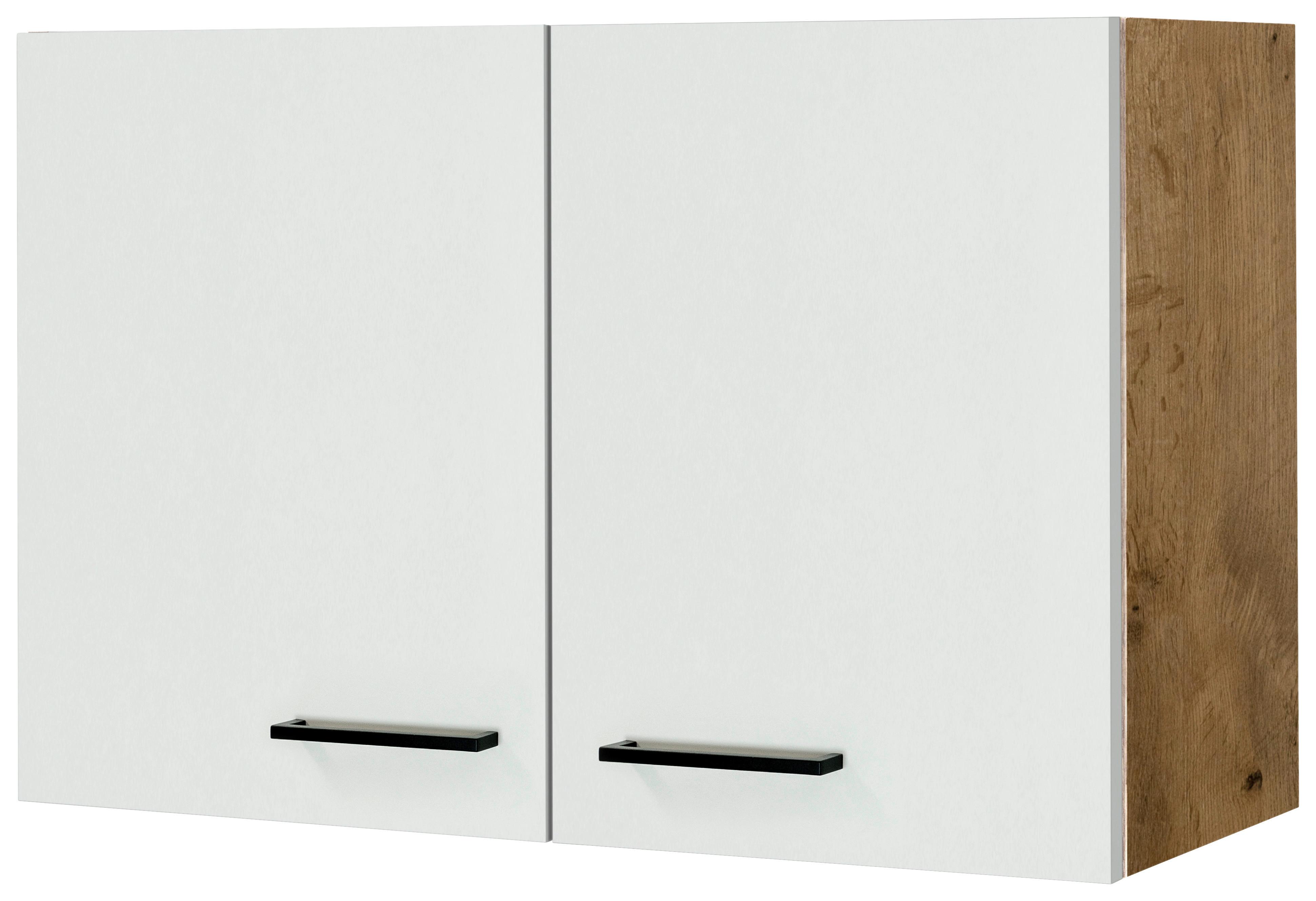 Kuhinjska Zgornja Omarica Avila, Magnolija, Barva Hrasta - magnolija/črna, Konvencionalno, kovina/leseni material (80/54,8/32cm) - FlexWell