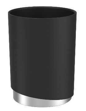 Kupaonska Čaša Chris - crna, Modern, metal/plastika (8/11cm) - Premium Living