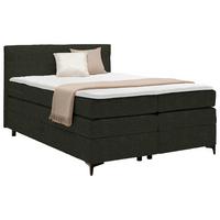 Boxspringbett Bari in Grün ca. 140x200cm - Schwarz/Grün, Konventionell, Textil/Metall (140/200cm) - Mömax
