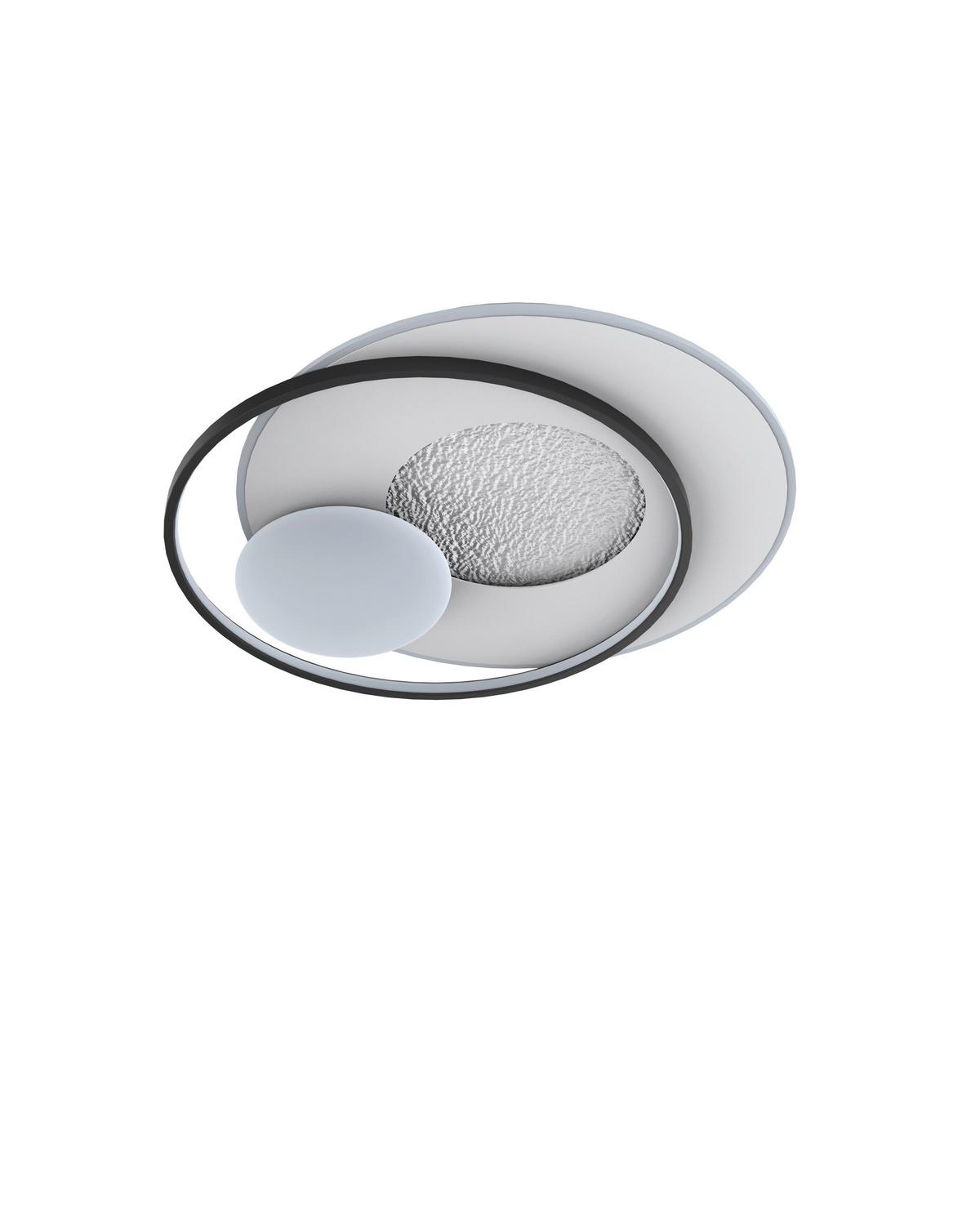 LAMPA SUFITOWA LED LAREDO - czarny/biały, Basics, tworzywo sztuczne/metal (58/50/10,5cm) - Novel