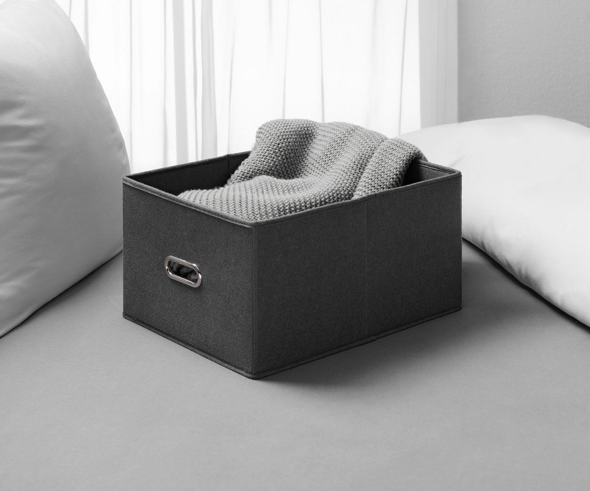 Aufbewahrungsbox Unit - L in Grau - Grau, Konventionell, Kunststoff/Textil (33/43,5/24.5cm) - Premium Living