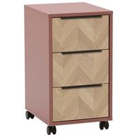 Rollcontainer Piazza Rosa/Eichefarben - Eichefarben/Schwarz, MODERN, Holzwerkstoff/Kunststoff (32,60/59,7/39,10cm) - Mömax