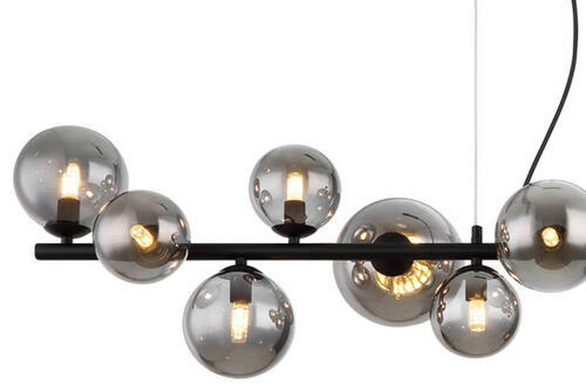 Viseča Led-svetilka Riha, S Sijalko - črna/prosojno, Design, kovina/umetna masa (120/34,5/120cm) - Globo