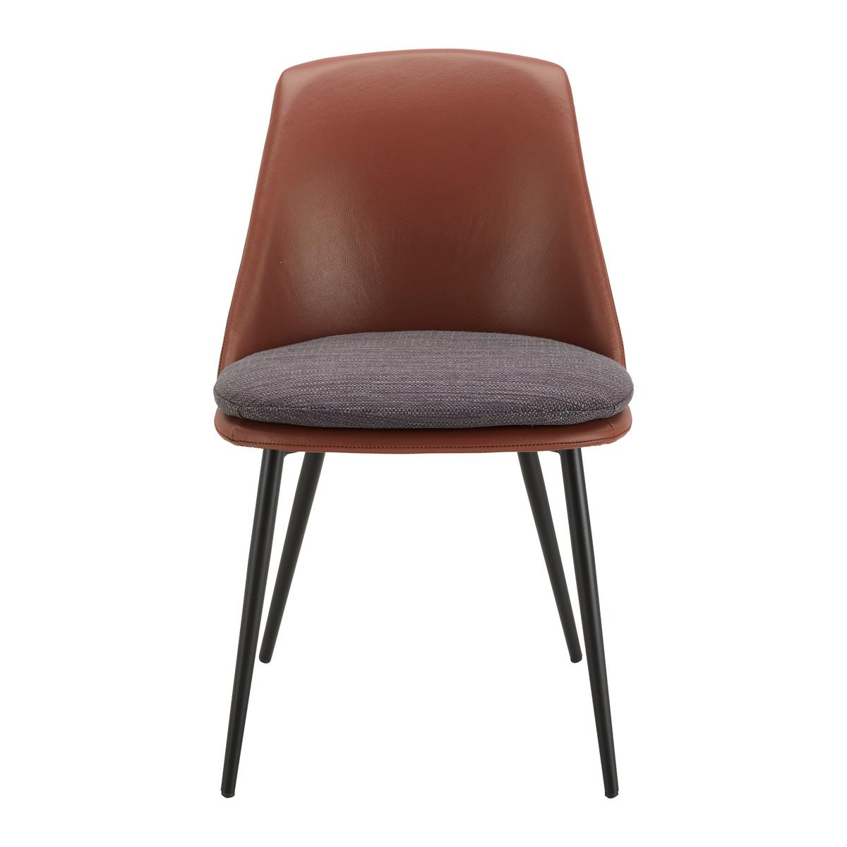 KRZESŁO BIANCA - ciemnoszary/czarny, Modern, skóra/tworzywo sztuczne (50,5/79,5/54,5cm) - Bessagi Home