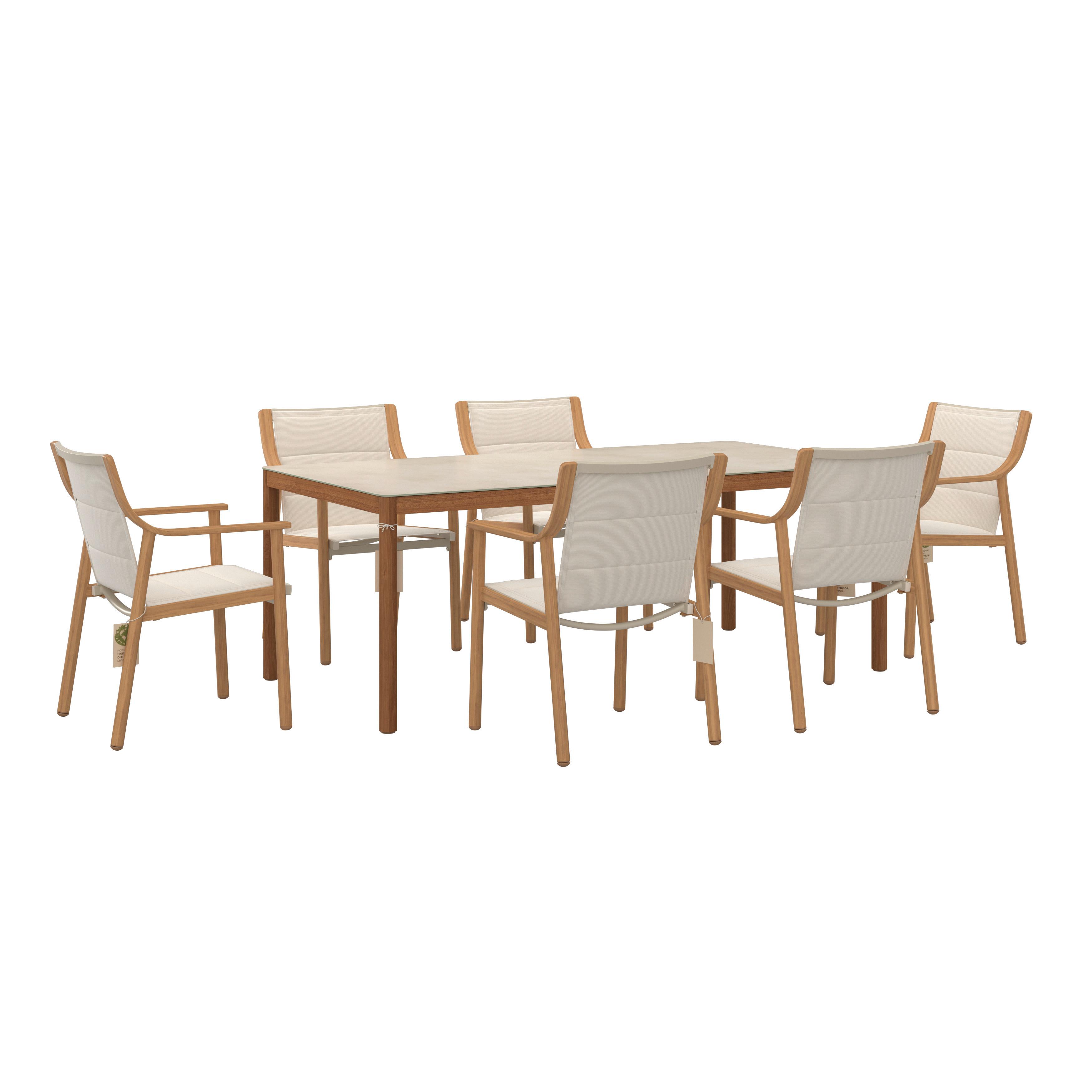 Set grădină Kristina - nucă/alb, Modern, sticlă/metal (200/74/100cm) - Mömax