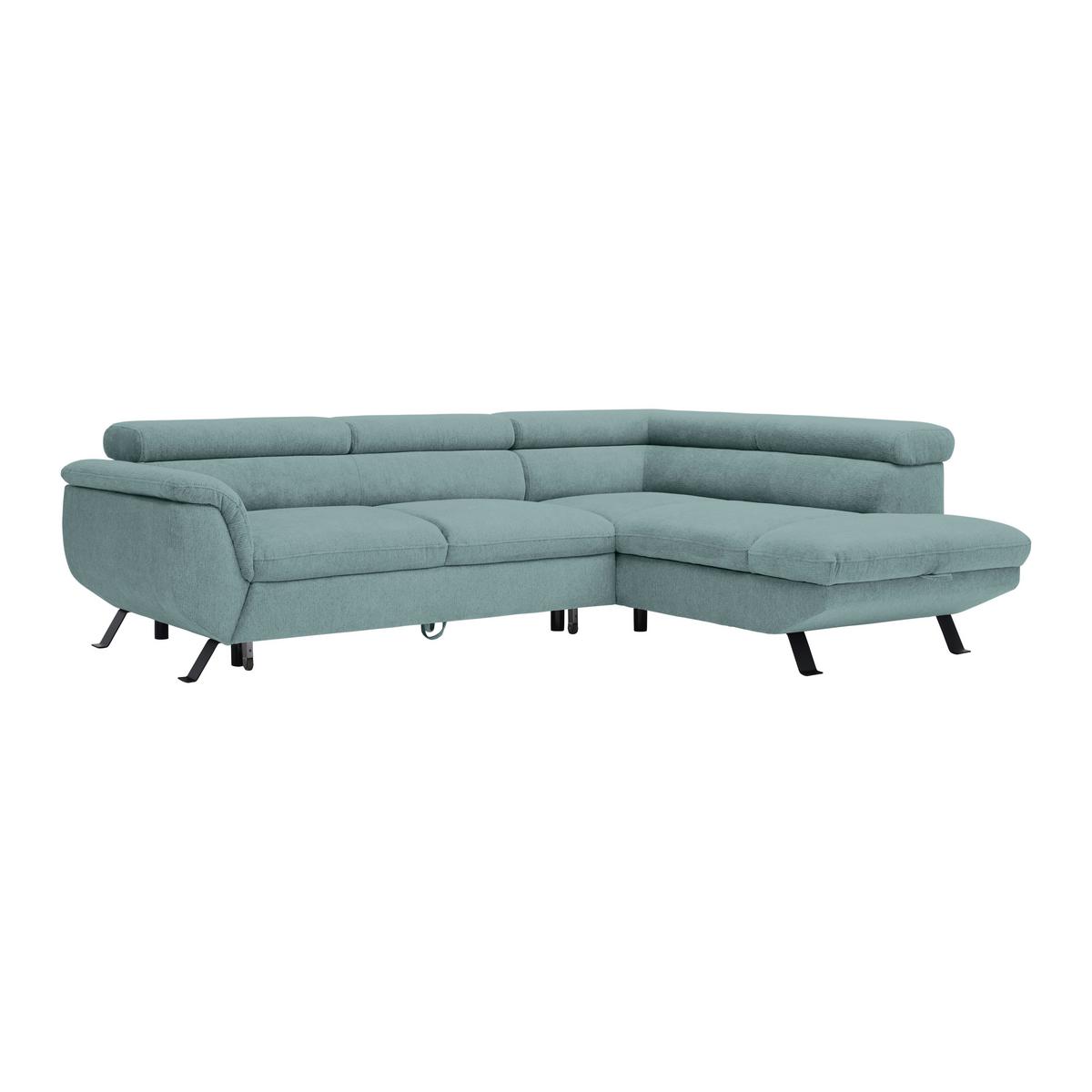 Kutna Garnitura Raven - boje petroleja/crna, Moderno, tekstil/metal (257/198cm) - Modern Living