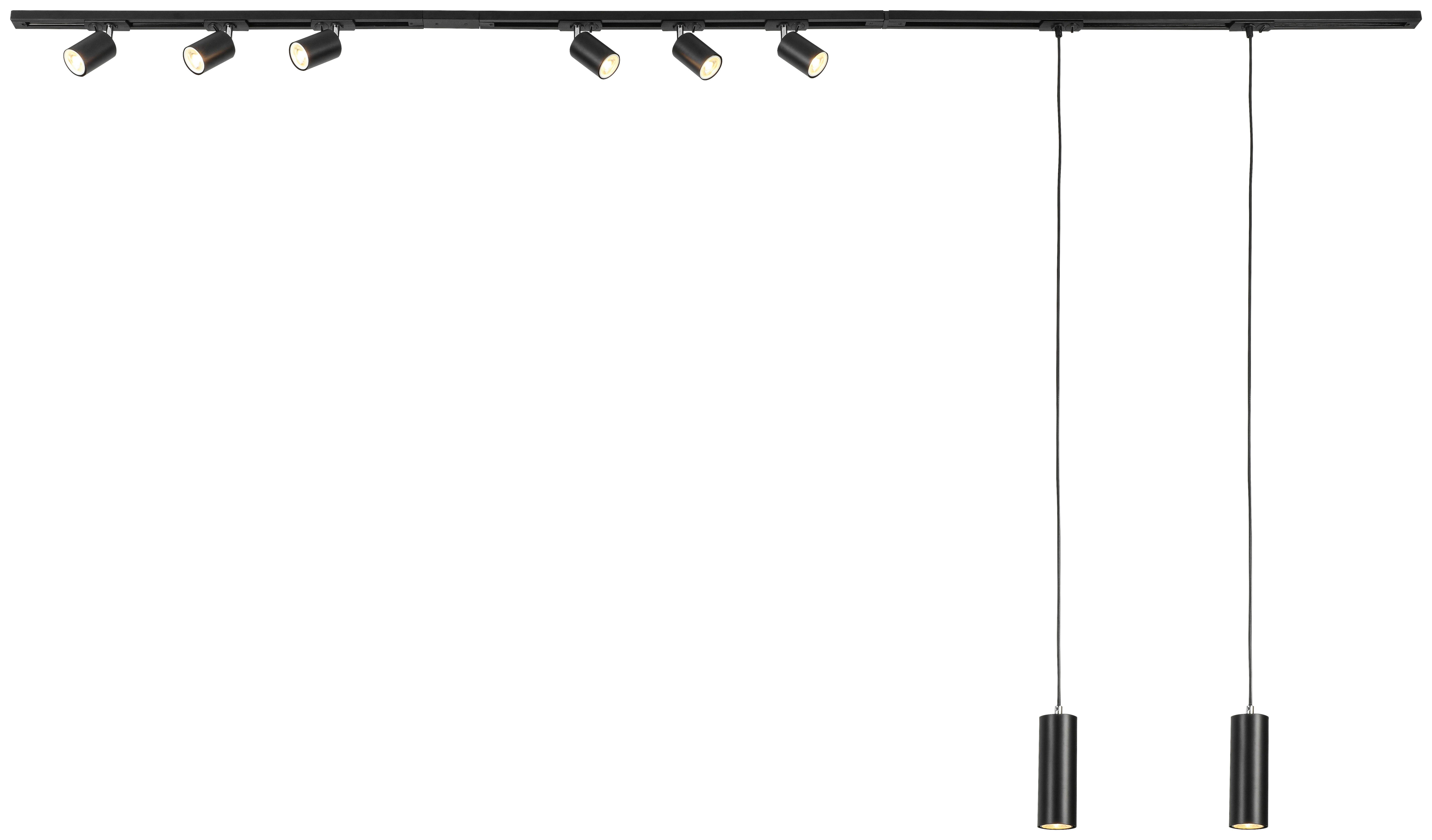 SYSTEM SZYNOWY BINE - czarny/kolor chromowy, Trend, tworzywo sztuczne/metal (262cm) - Novel