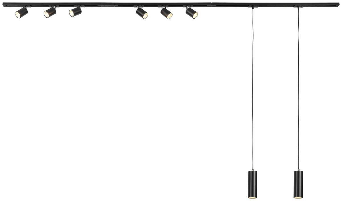 SYSTEM SZYNOWY BINE - czarny/kolor chromowy, Trend, tworzywo sztuczne/metal (262cm) - Novel