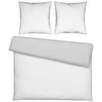 BETTWÄSCHESET TWILL STREIF XXL - Weiss/Hellgrau, Modern, Textil (200/210cm) - Mömax