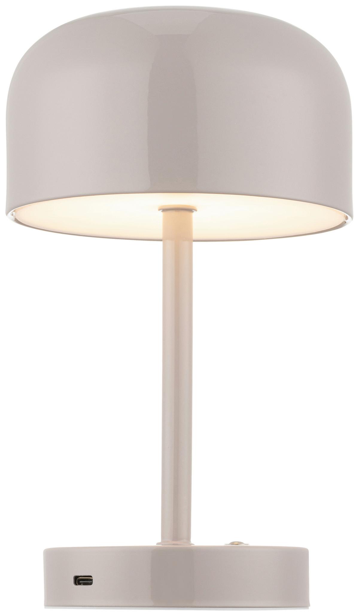 Veioză cu acumulator Softi - gri, Modern, plastic/metal (10/22,5/12,5cm) - Mömax