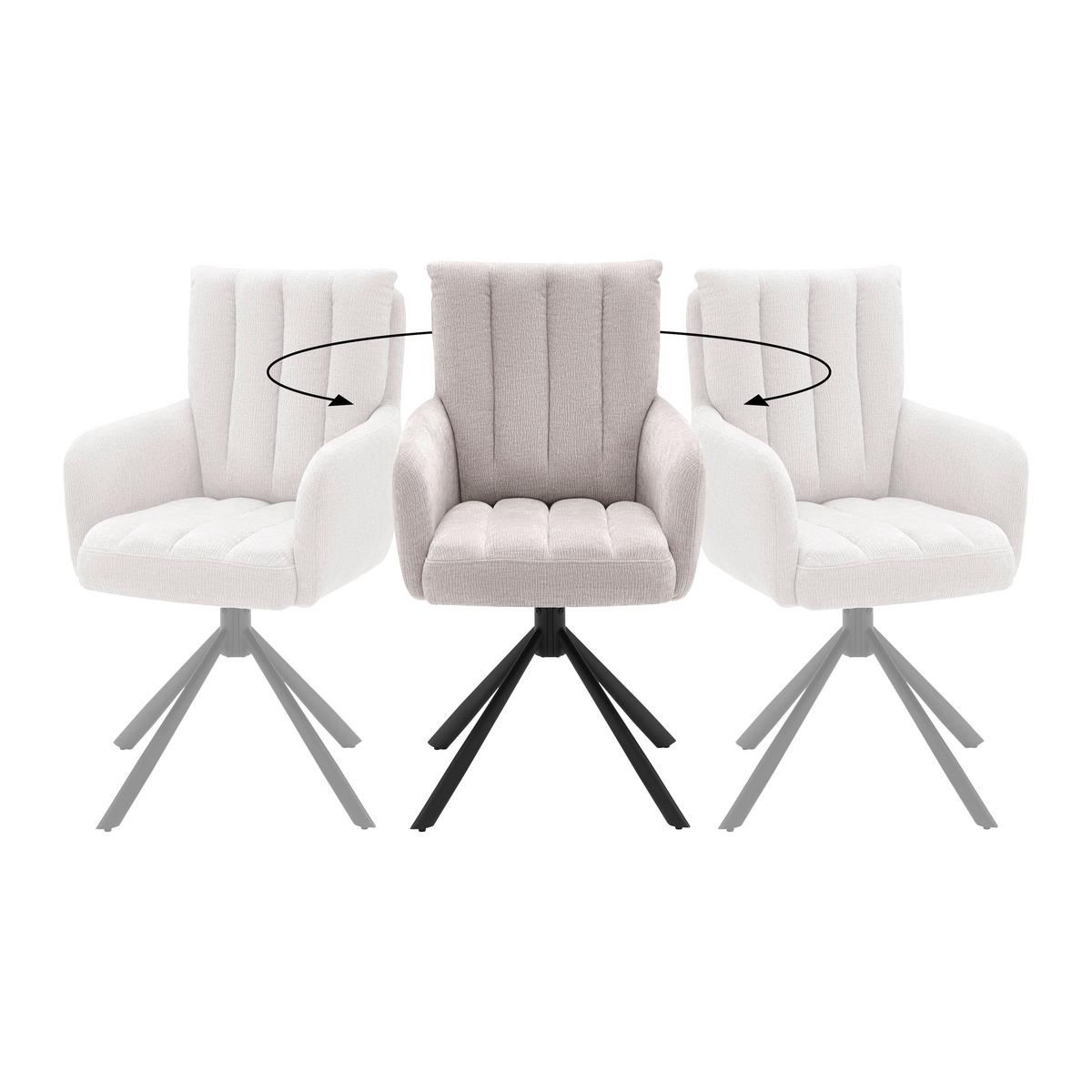 Forgószék Charlotte - világosszürke/fekete, Modern, textil/fém (61/96/67cm) - Mömax