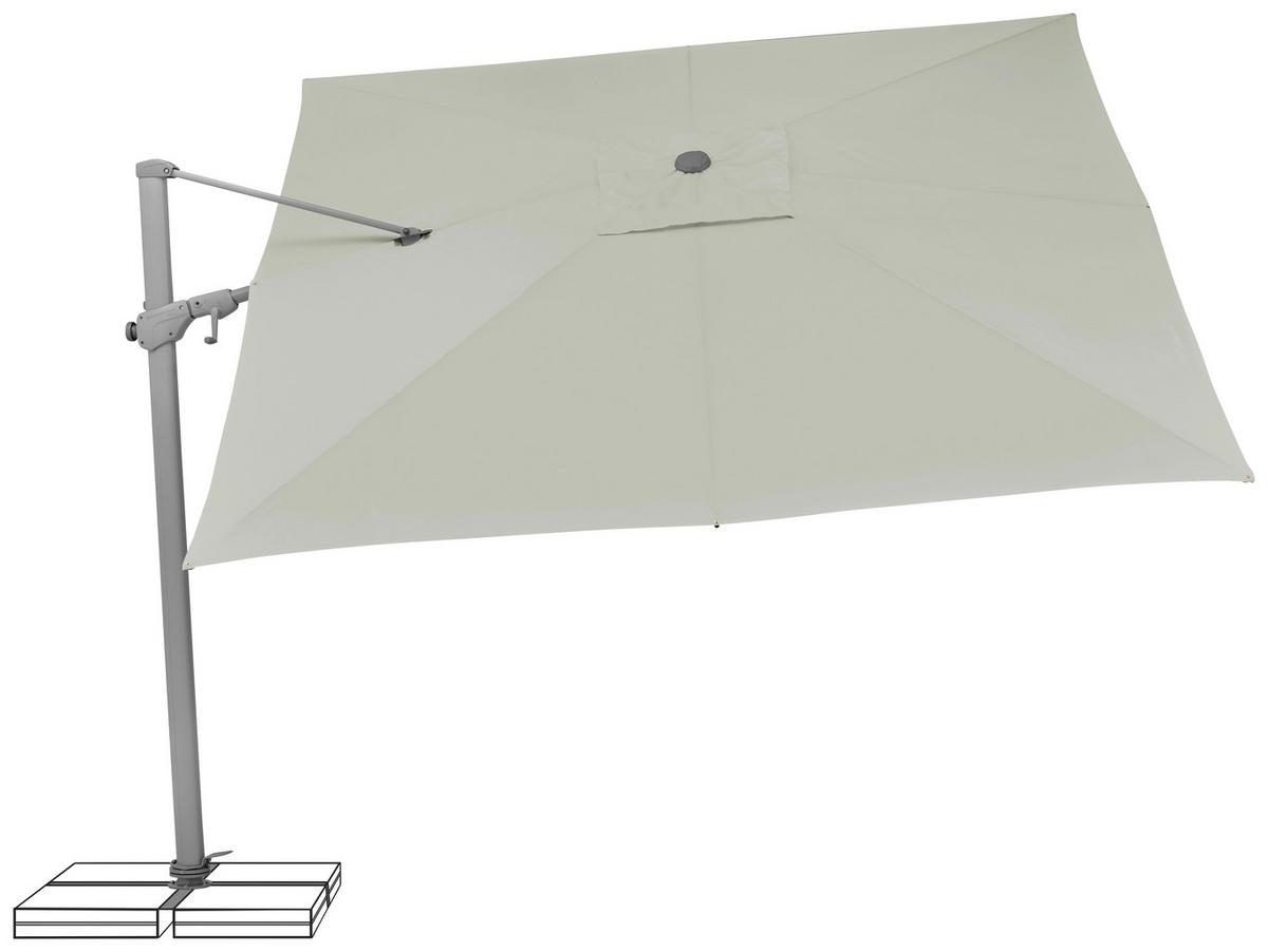 Ampelschirm Varioflex Hellgrau - Silberfarben/Hellgrau, Basics, Kunststoff/Metall (300/300cm) - Suncomfort by Glatz
