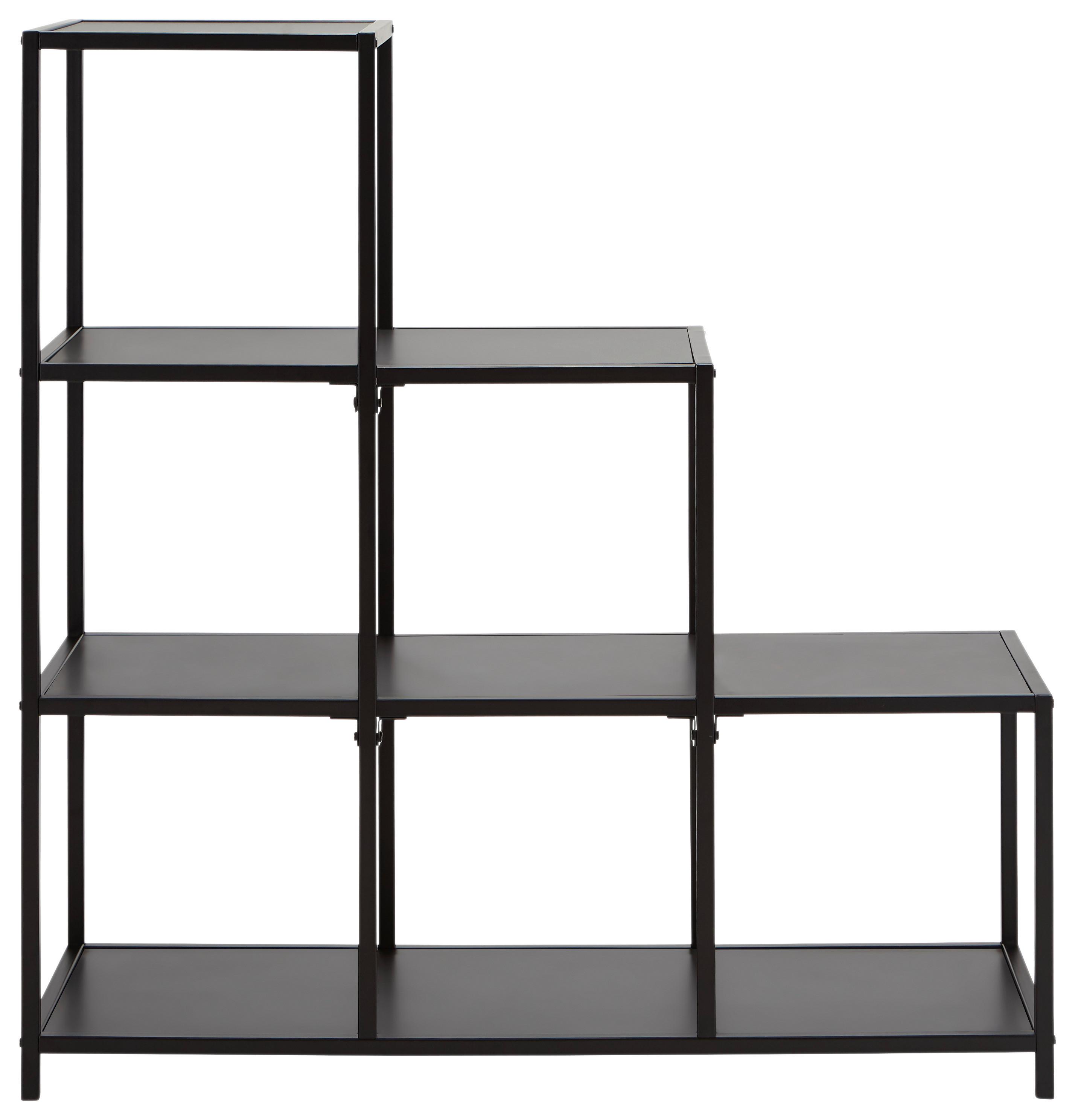 Polica Level - crna, Moderno, drvni materijal/metal (113/118/39cm) - Modern Living