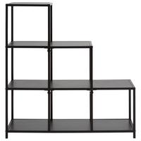 Polica Level - crna, Moderno, drvni materijal/metal (113/118/39cm) - Modern Living