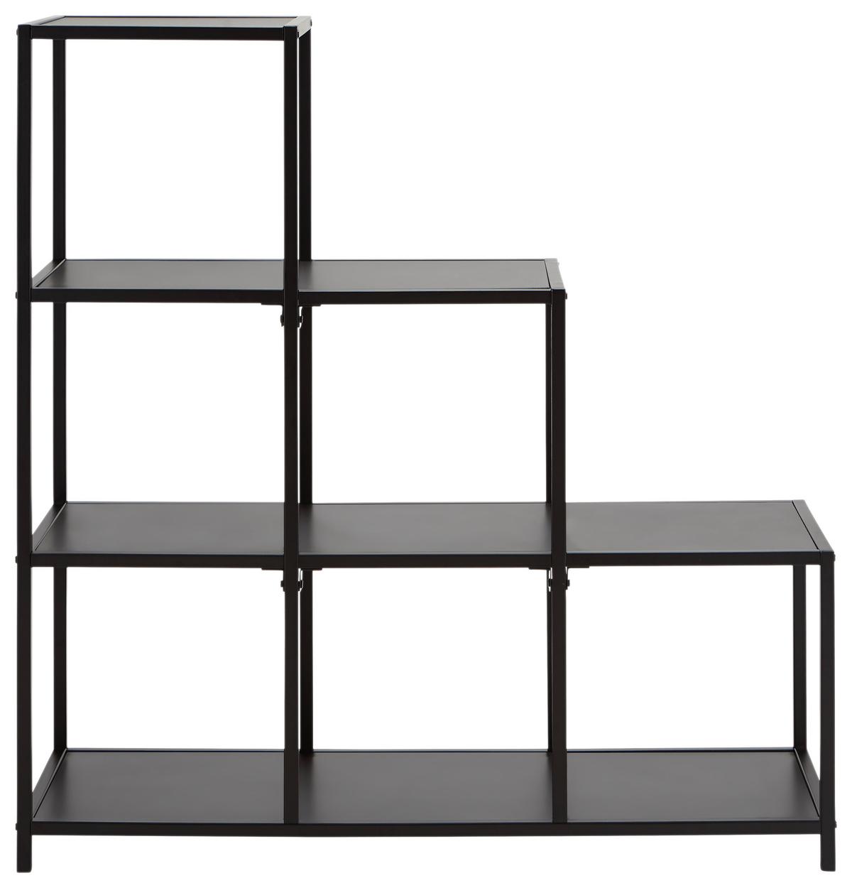 Polica Level - crna, Moderno, drvni materijal/metal (113/118/39cm) - Modern Living