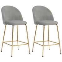 Set Barskih Stolov Rosalia, Siva, 2-Delni - zlate barve/siva, Design, kovina/tekstil (50/102/50cm) - MID.YOU