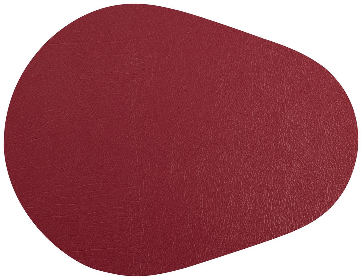 Untersetzer Jette aus Leder in Weinrot - Weinrot, Leder (10/13cm) - Premium Living
