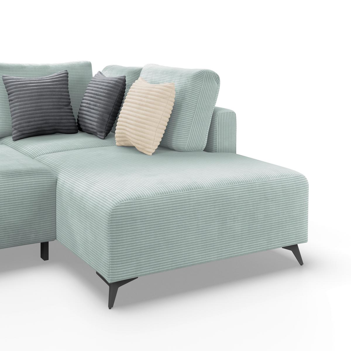 Kutna Garnitura Viktor - boje mente/crna, Moderno, tekstil/metal (270/212cm)