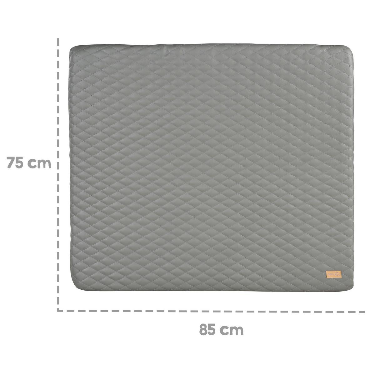 Wickelauflage Luxe Grau ca. 85x75cm - Grau, KONVENTIONELL, Textil (85/4/75cm) - Roba