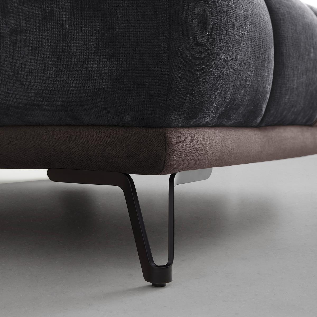 Ecksofa Morgan Anthrazit - Anthrazit/Schwarz, MODERN, Textil/Metall (262/67-87/184cm) - Mömax