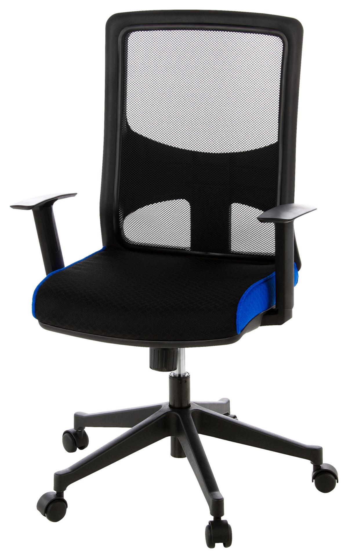 Pisarniški Stol Lavita, Črna, Modra - modra/črna, Moderno, umetna masa/tekstil (57/113/44cm) - MID.YOU