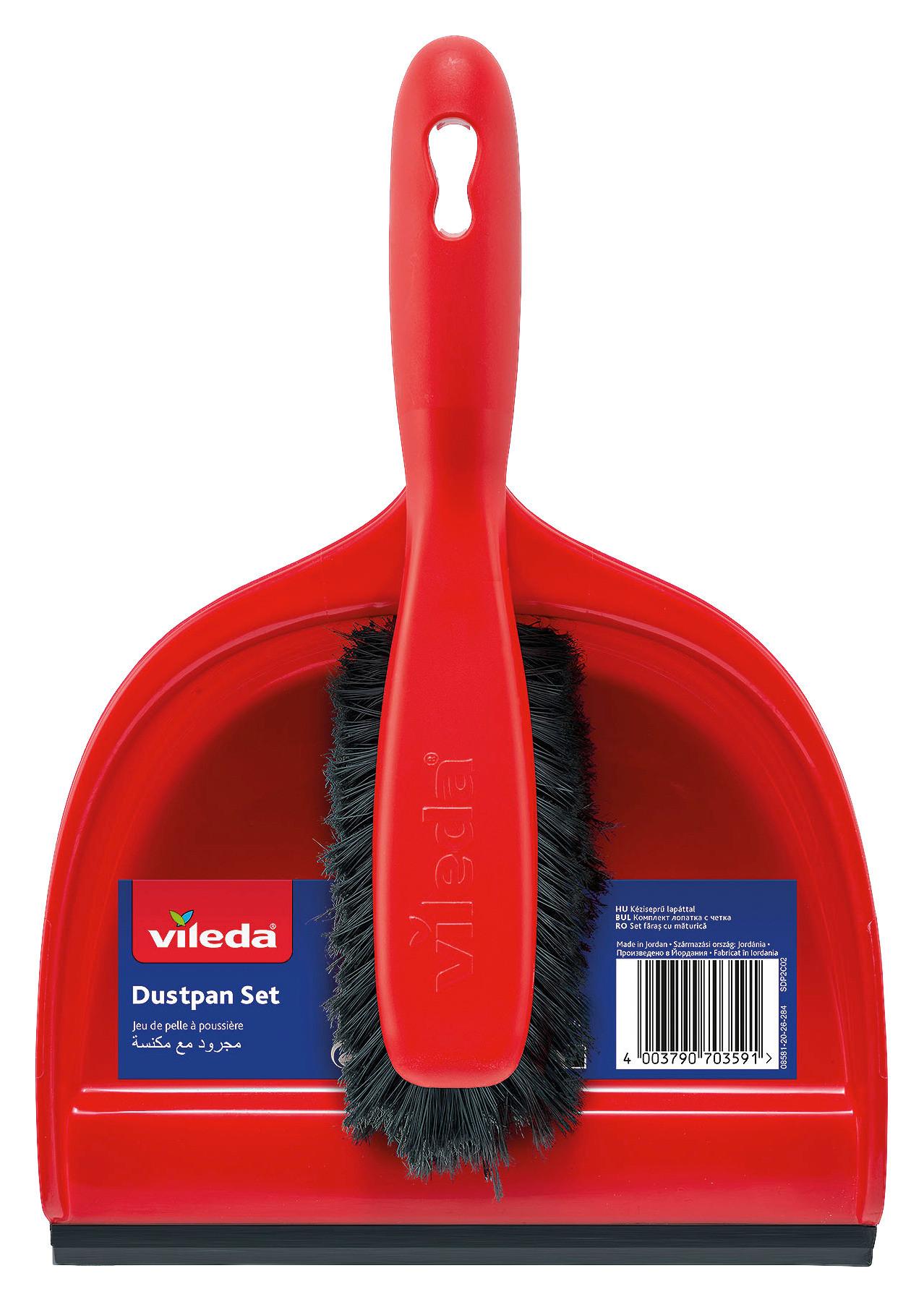 Kehrgarnitur Vileda- Kehrschaufel-Set Rot - Rot, Basics, Kunststoff (34,6/24,85/14,30cm) - Vileda
