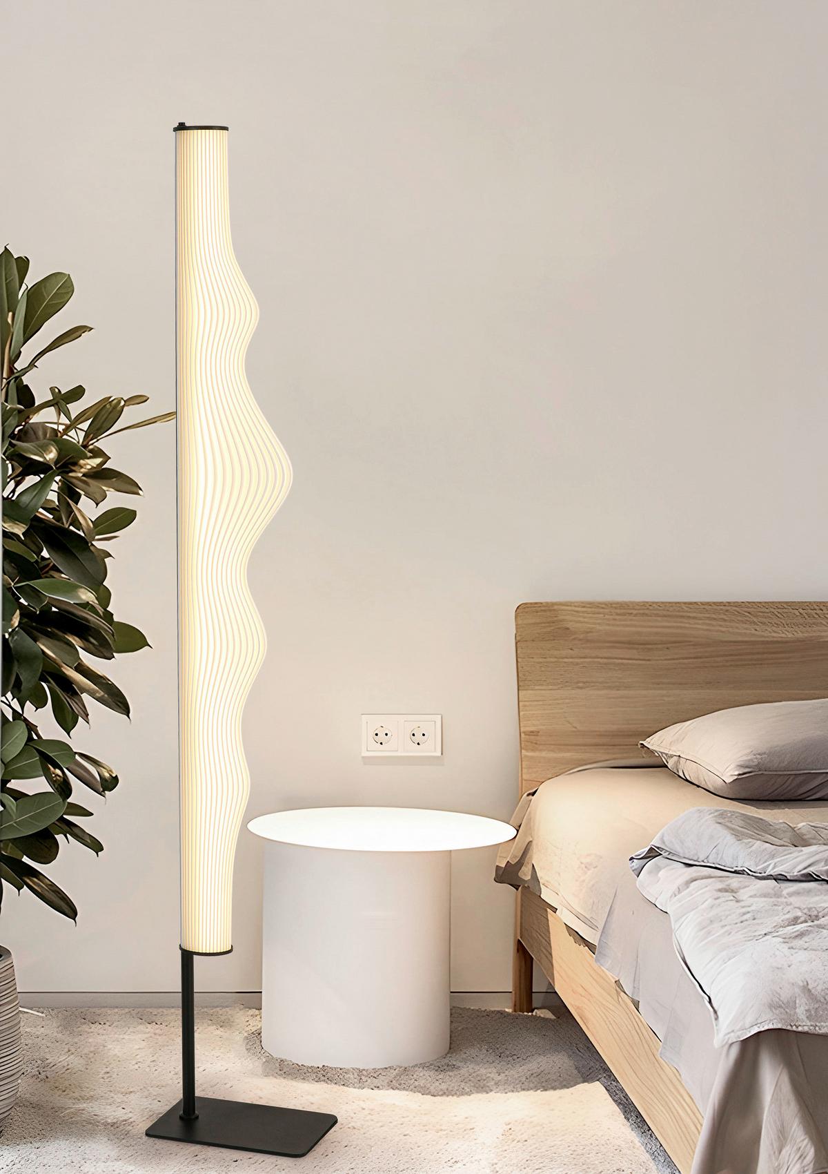 LED-Stehleuchte Laseri Schwarz/Weiß max. 24 Watt - Weiss/Schwarz, Konventionell, Kunststoff/Metall (26/19/148cm) - Mömax