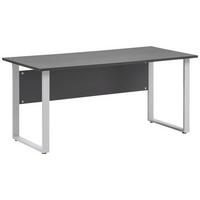 Schreibtisch Serie 1500 ca 160x75 cm Anthrazit - Anthrazit/Alufarben, KONVENTIONELL, Holzwerkstoff/Metall (160/75/73,2cm) - MID.YOU