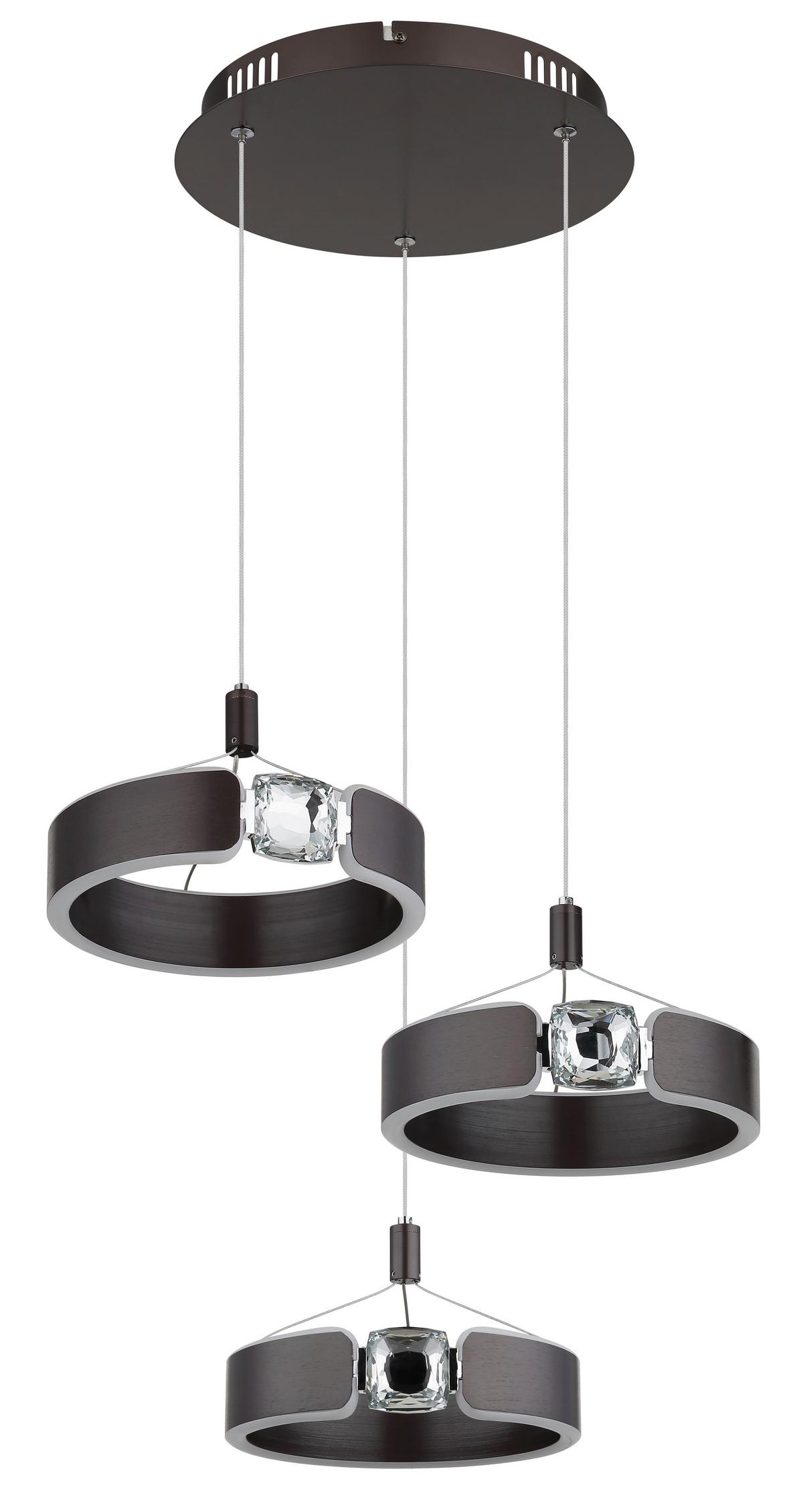 LED-HÄNGELEUCHTE 67349-3HR HENDRICKS - Klar/Opal, Design, Glas/Kunststoff (44/125cm) - Globo