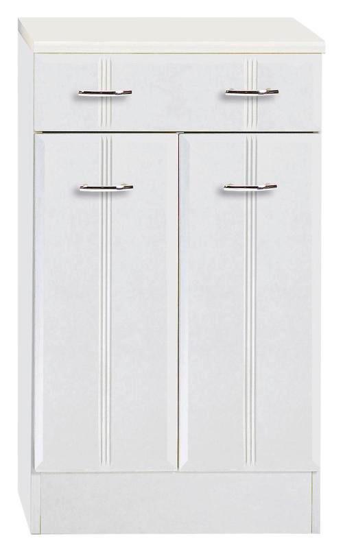 Unterschrank in Weiss 'Rallye' - Chromfarben/Weiß, KONVENTIONELL, Holzwerkstoff/Kunststoff (50/84/35cm) - Held