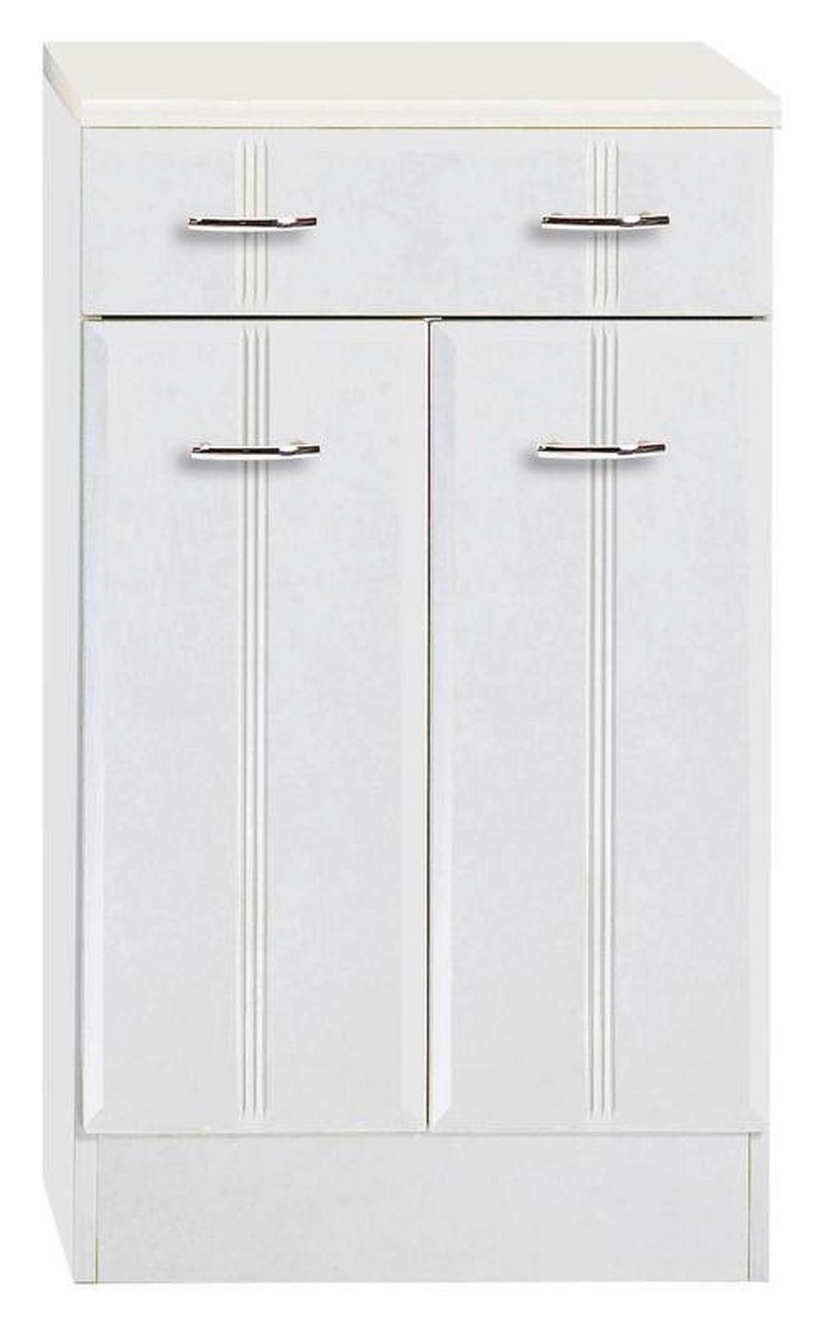 Unterschrank in Weiss 'Rallye' - Chromfarben/Weiß, KONVENTIONELL, Holzwerkstoff/Kunststoff (50/84/35cm) - Held