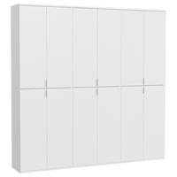 Drehtürenschrank Projekt X - Weiss Hochglanz/Chromfarben, Modern, Holzwerkstoff/Metall (183/193/34cm) - MID.YOU