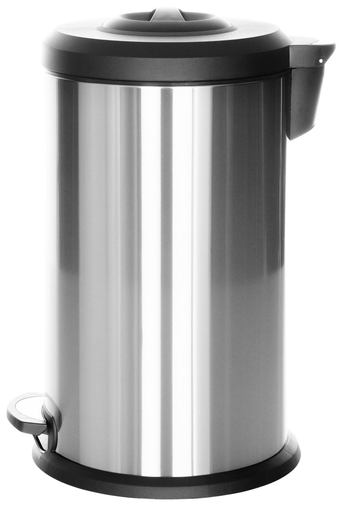 Koš Za Smeti Clean X, 40 L, Srebrna - srebrne barve/črna, Basics, kovina/umetna masa (38/62-96/38cm) - MID.YOU
