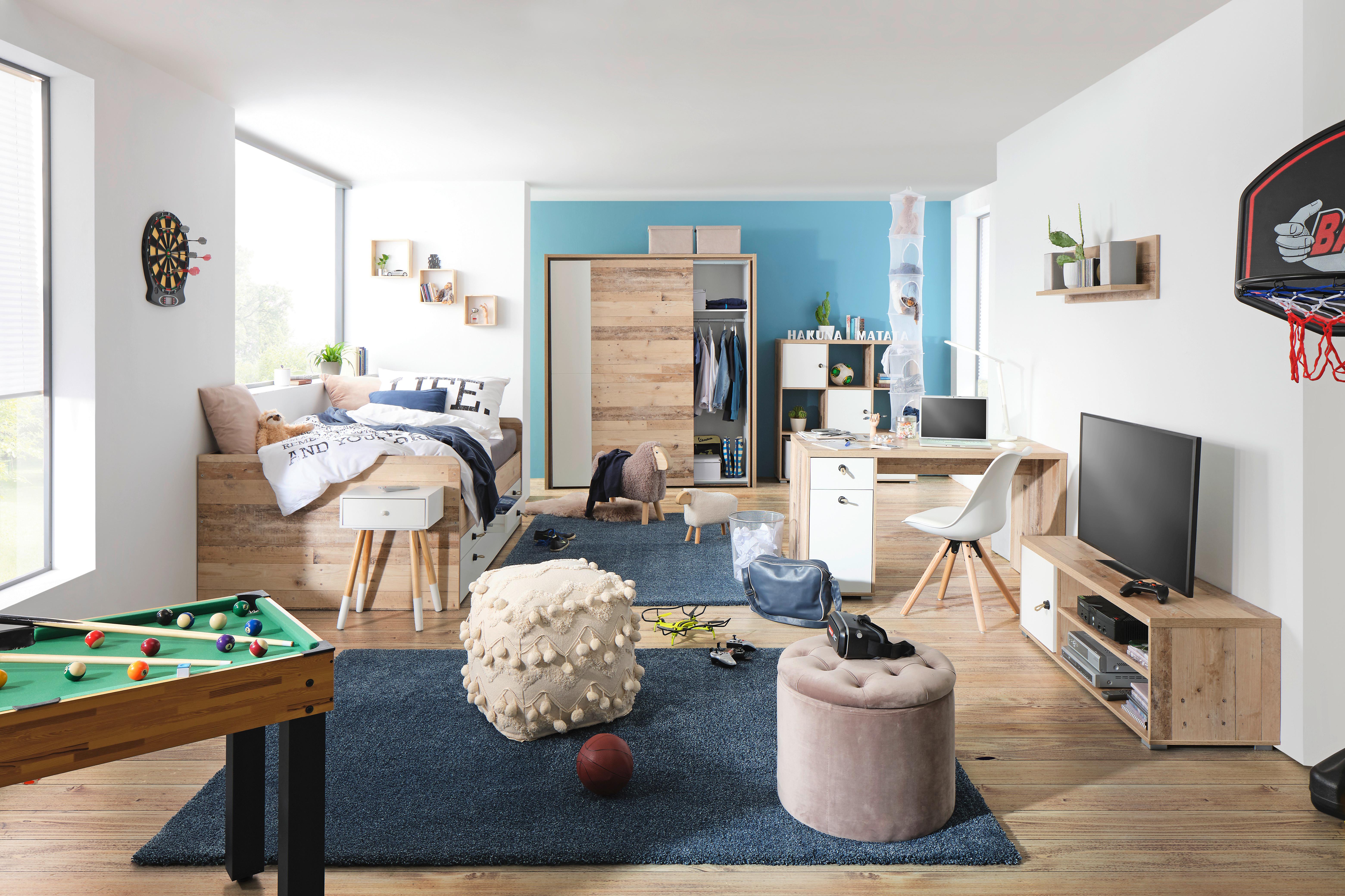 Tabure Hennes - rjavosiva, Trendi, tekstil/leseni material (50/40cm) - Mömax