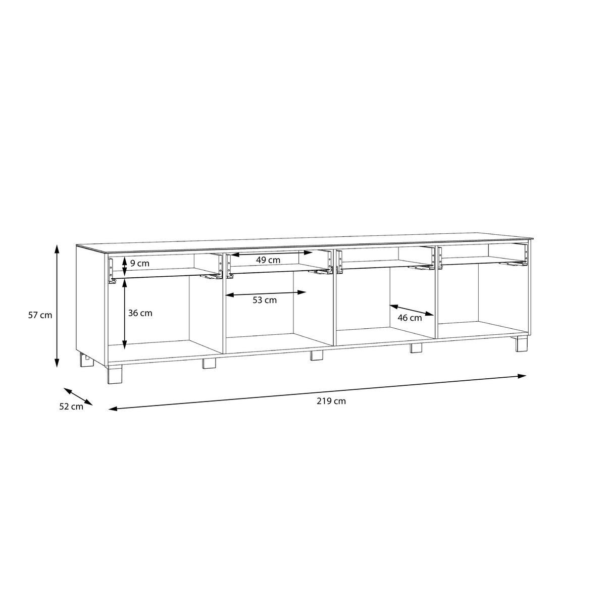 Tv-element Poole, Bela - barve nerjavečega jekla/barve šampanjca, Design, kovina/umetna masa (219,9/57/52,5cm) - Hom`in
