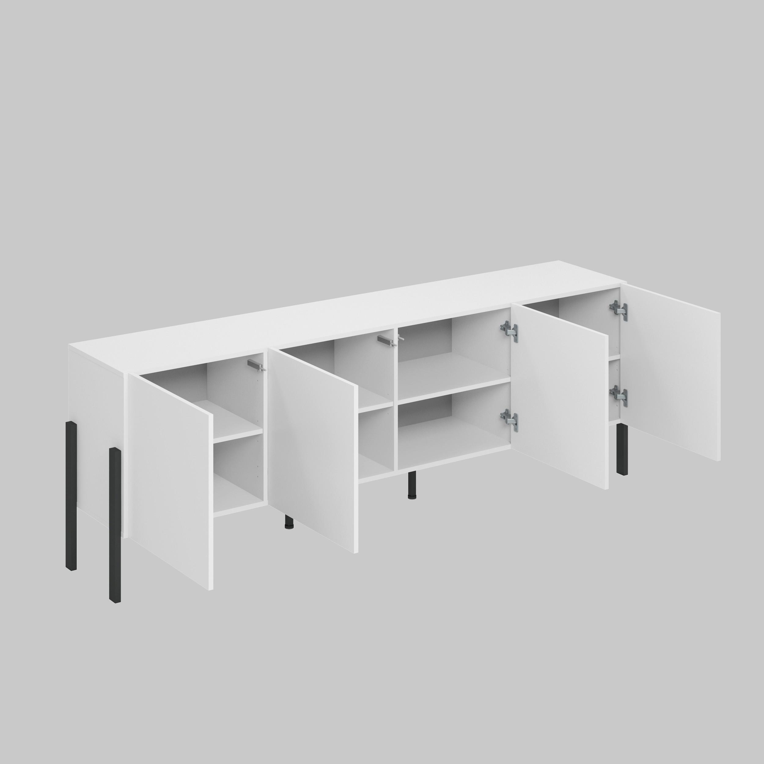 Komód Jukon - fehér, Modern, faalapú anyag (204/70/40cm)