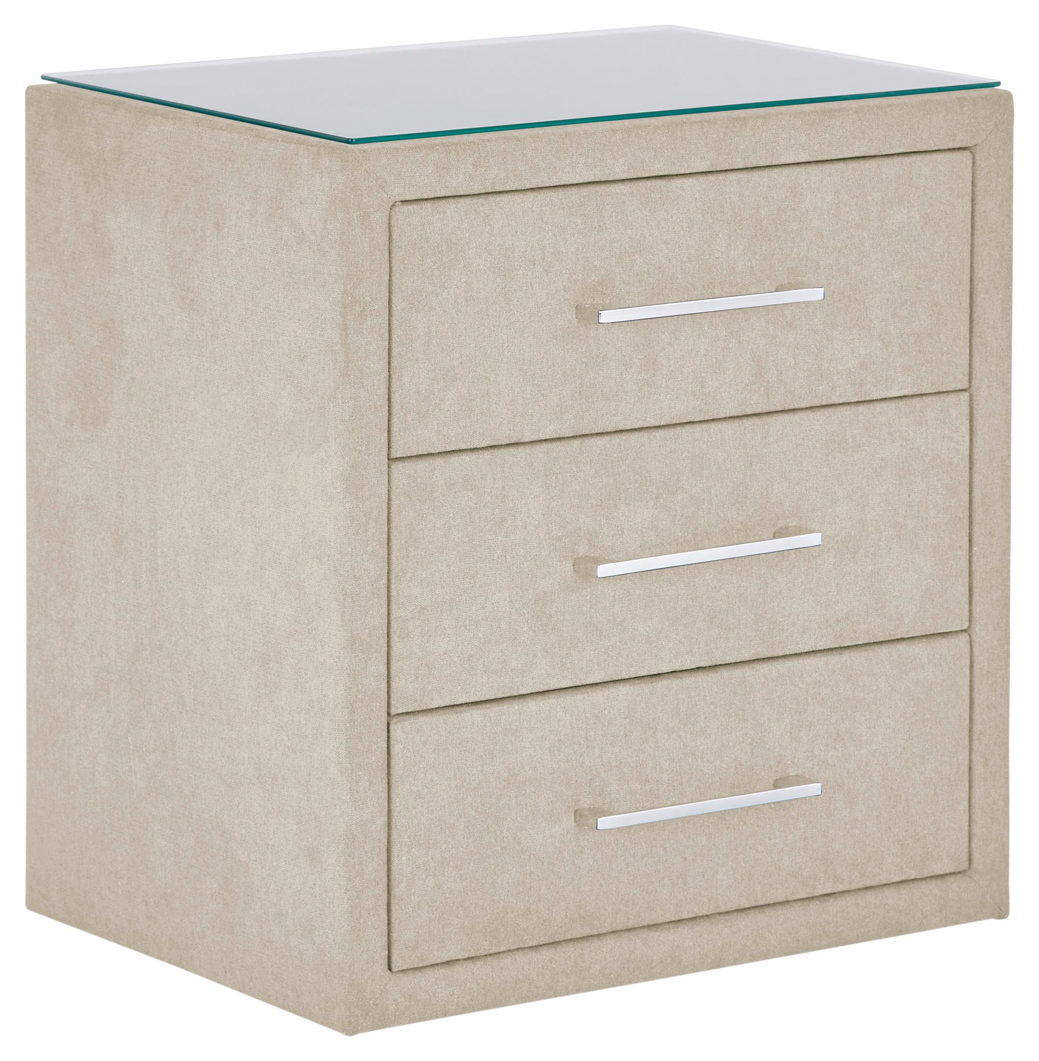 Noćni Ormarić Kleopatra - boje kroma/krem, Konvencionalno, drvni materijal/metal (56/60/41cm) - Modern Living