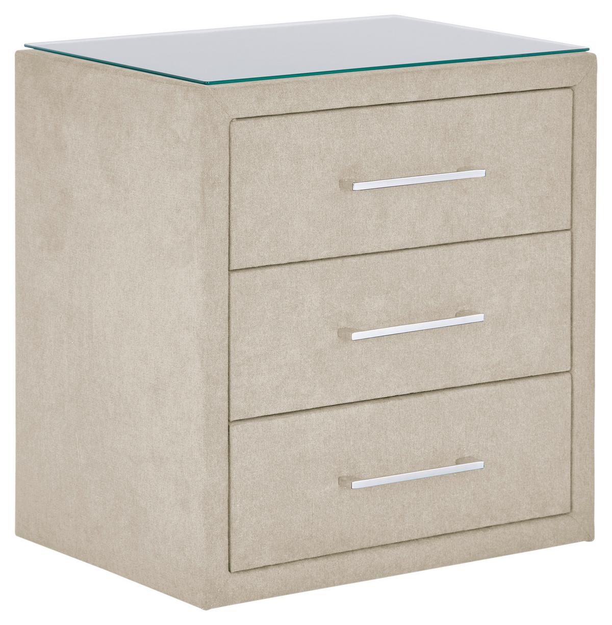 Noćni Ormarić Kleopatra - boje kroma/krem, Konvencionalno, drvni materijal/metal (56/60/41cm) - Modern Living