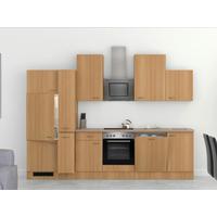 Kuhinjski Blok Z Aparati Nano, Barva Bukve - barve nerjavečega jekla/barve bukve, Moderno, umetna masa/leseni material (310cm) - FlexWell