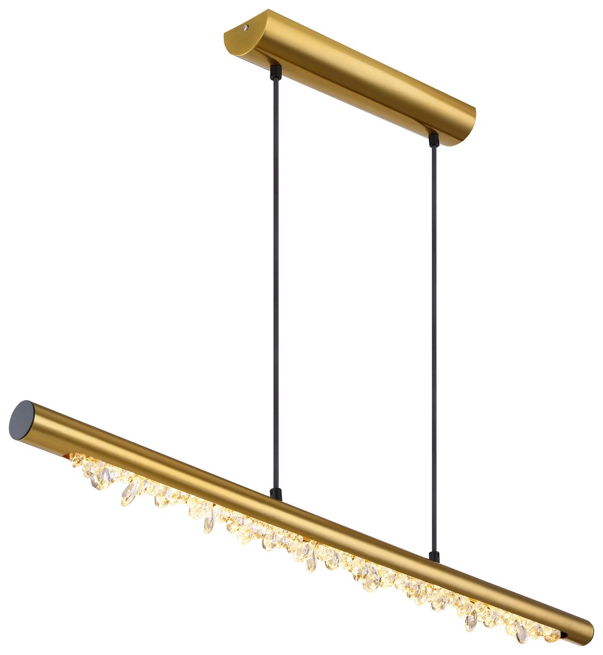 Hängeleuchte Felicitas in Messingfarben max. 15 Watt - Klar/Messingfarben, Basics, Kunststoff/Metall (100/8/150cm) - Globo