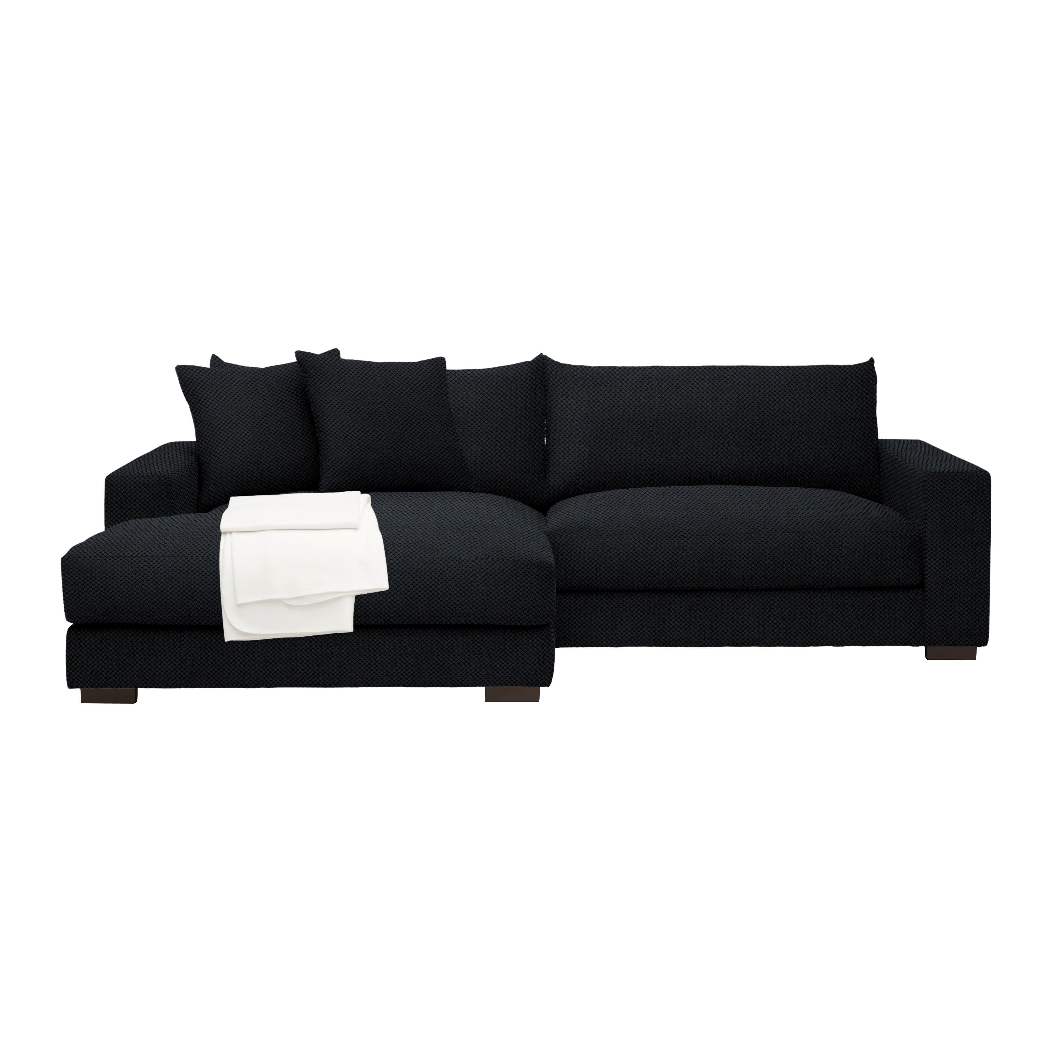 Ecksofa Pedro Schwarz - Schwarz, MODERN, Textil (180/83/265cm) - Mömax