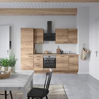 Küchenblock Structura High m. Geräten Eiche dunkel - Eiche dunkel/Schwarz, MODERN, Holzwerkstoff/Metall (270cm) - Nobilia