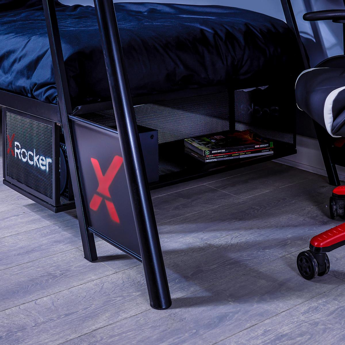 Etagenbett Armanda ca. 90x190cm Schwarz - Schwarz, MODERN, Holzwerkstoff/Metall (90/190cm) - X Rocker