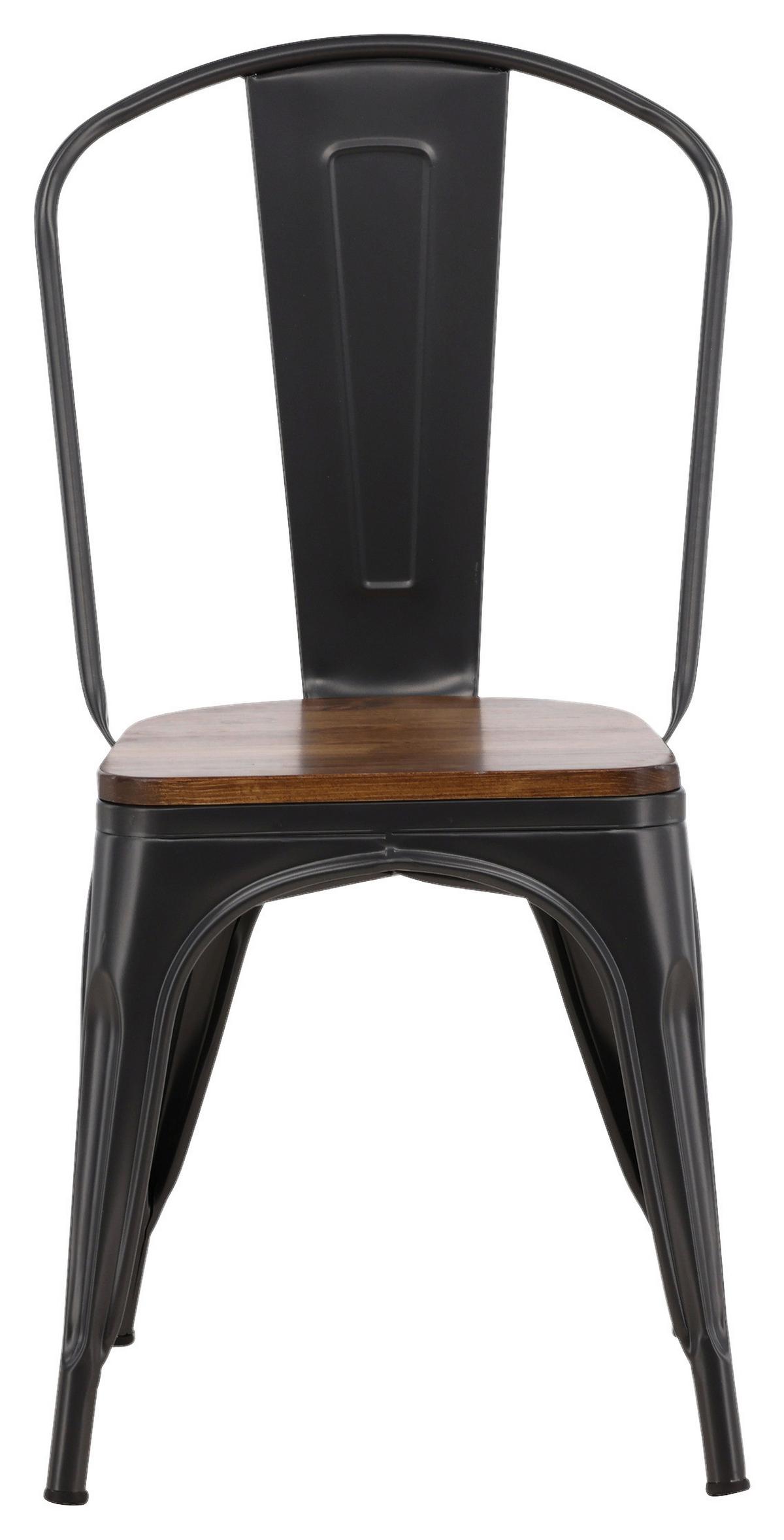 STUHL-SET TEMPE - Dunkelgrau/Dunkelbraun, Design, Holz/Metall (36/85/51cm) - Livetastic