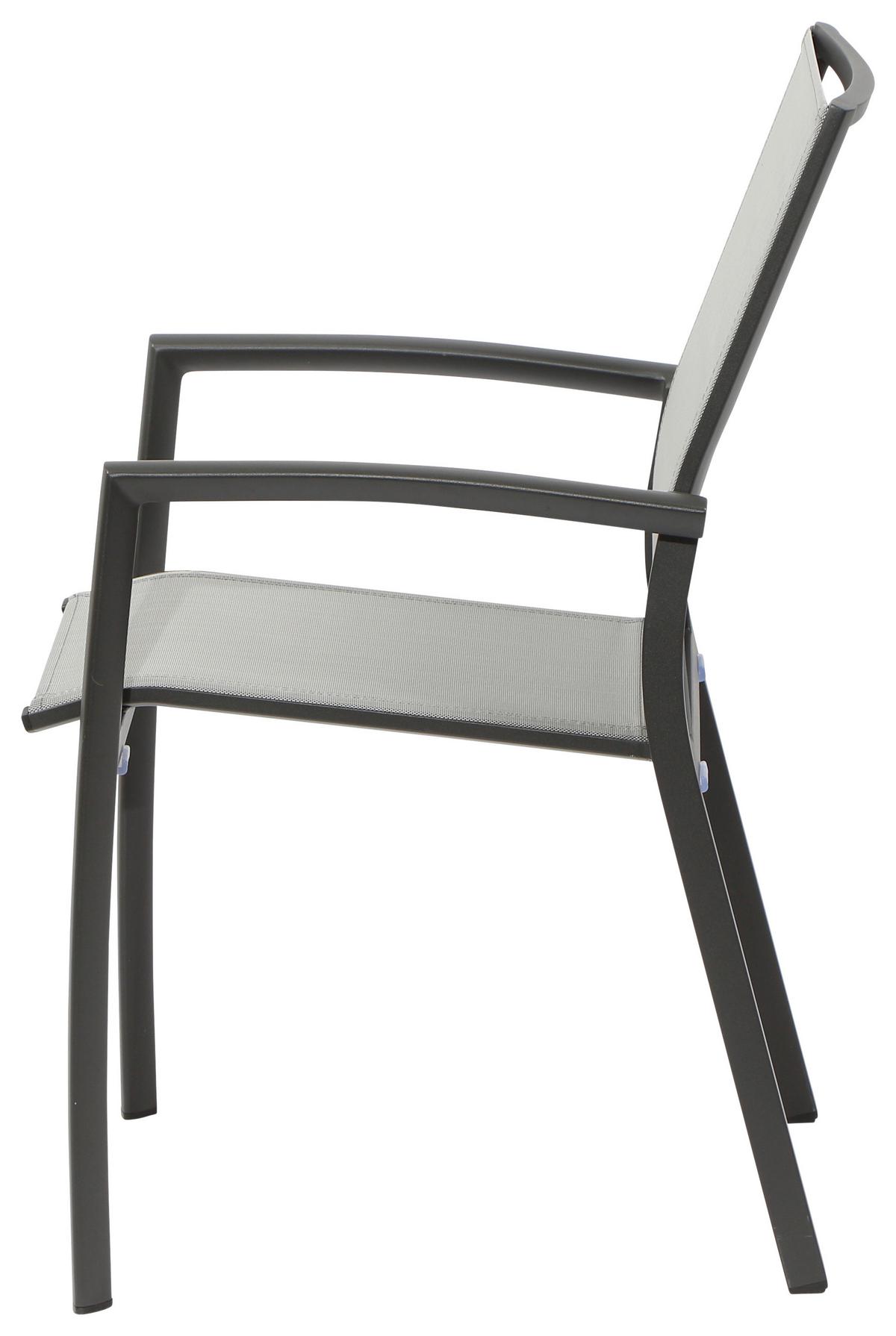 Loungegarnitur 5-tlg Velia aus Metall - Anthrazit/Schwarz, KONVENTIONELL, Keramik/Textil - Gardenson