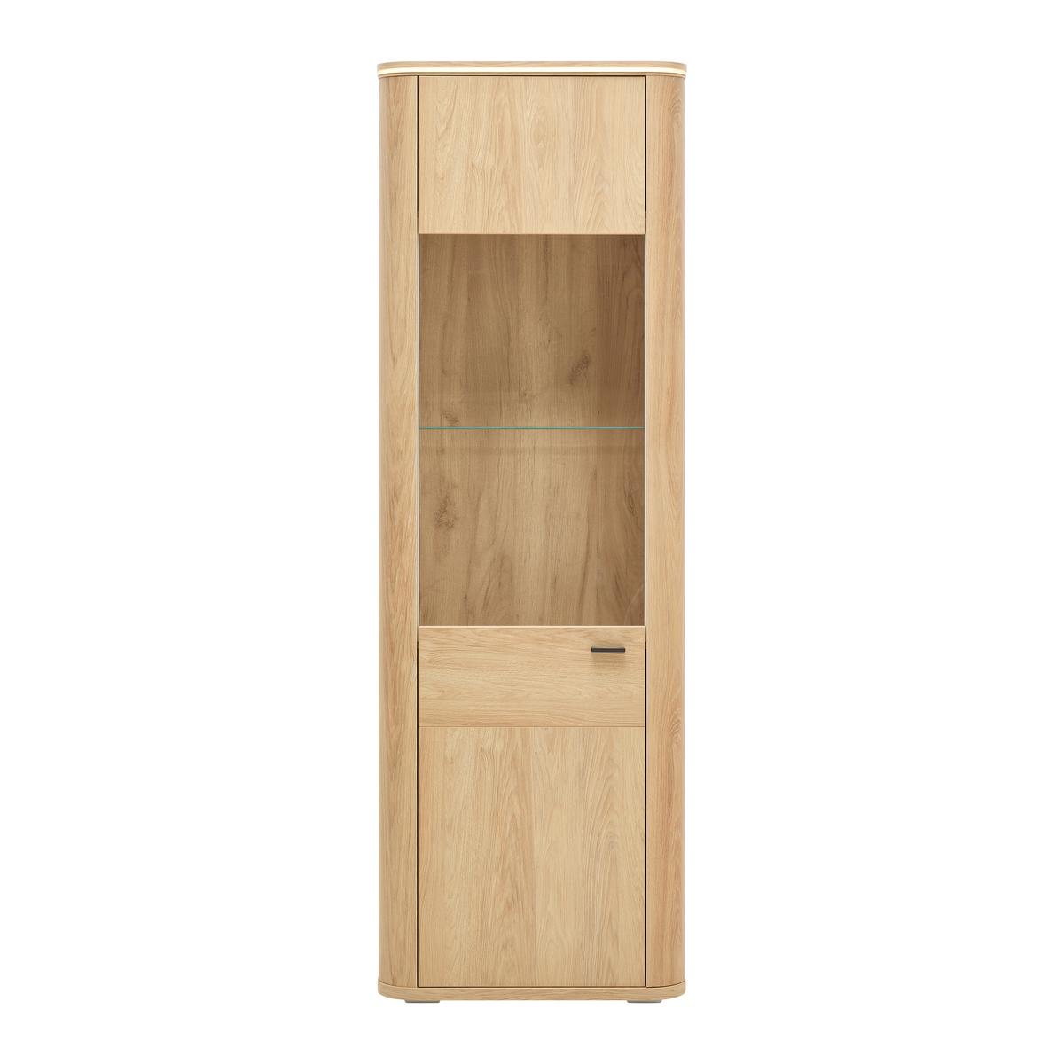 Vitrine Lagos Eichefarben - Eichefarben/Anthrazit, Modern, Glas/Holzwerkstoff (69,2/209,5/37,5cm) - Premium Living