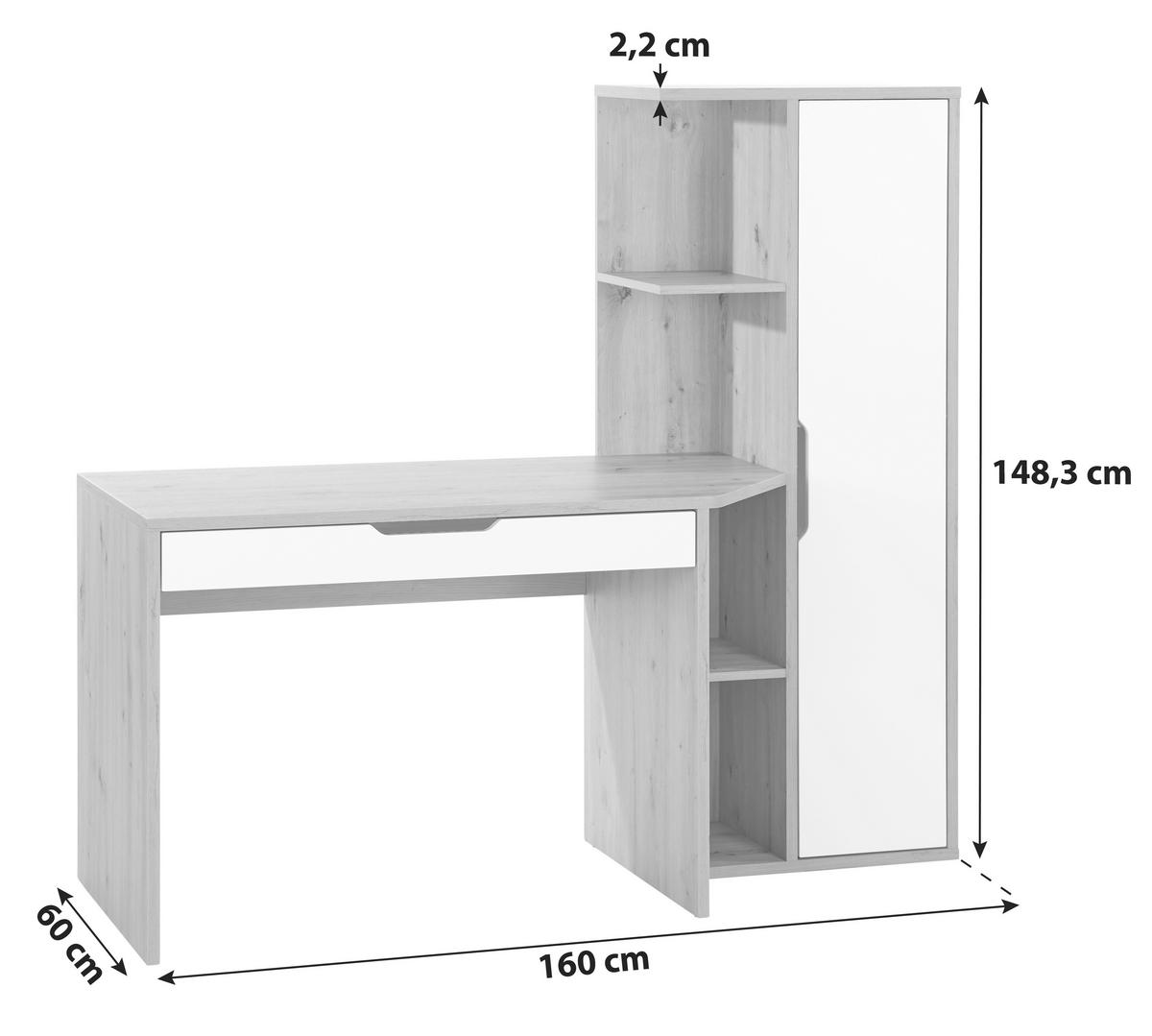 Radni Stol Laurent - Moderno, drvni materijal (160/148,3/60cm) - Modern Living