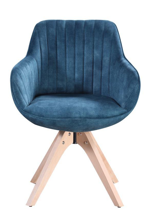 STOL MED ARMSTÖD RELAX - bokfärgad/turkos, Modern, trä/textil (60/82/61cm) - Mömax