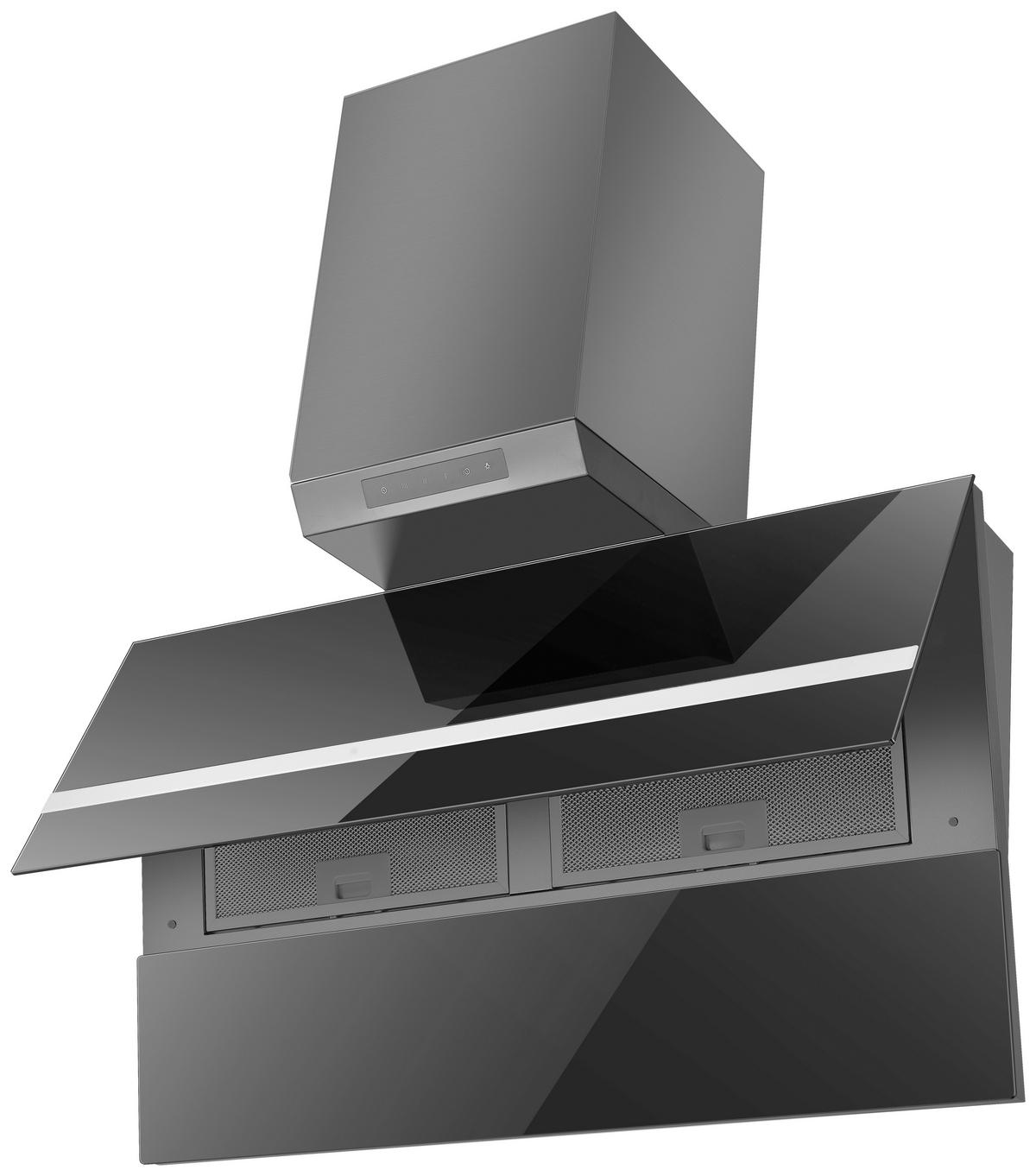 Dunstabzugshaube WS49-90B Schwarz - Schwarz, Basics, Glas/Metall - PKM