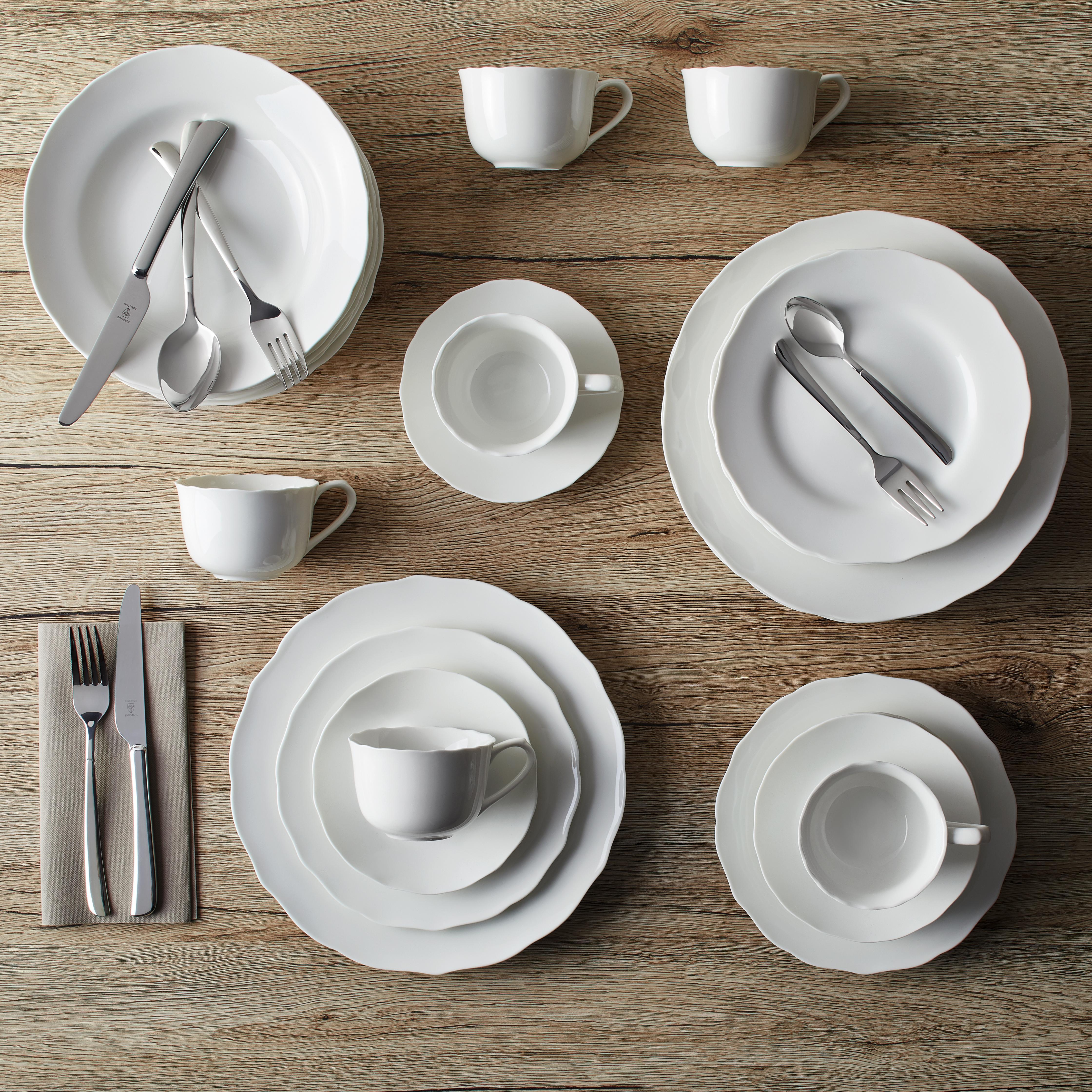 Kombiservice aus Porzellan 30-teilig ''Elisa'' - Weiß, MODERN - Bessagi Home